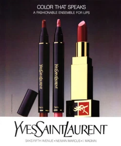 1989 YSL maquillaje lápiz labial Yves Saint Laurent anuncio de revista de 1 página - Imagen 1 de 1
