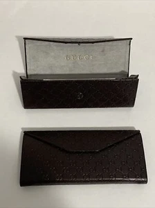 Estuche para gafas Gucci logotipo en relieve forro de microfibra triple pliegue - Auténtico - Imagen 1 de 8