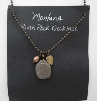 Naturally Shaped stone Necklace River rock Women Jewelry - Image 1 of 4