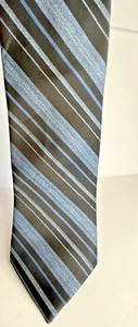 J. Ferrar Tie Black Blue Gray Diagonal Stripe - Picture 1 of 5