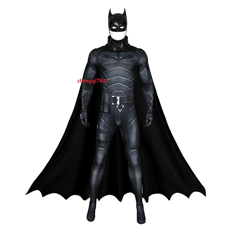 Batman 2022 Bruce Wayne Adulto Cosplay Conjunto Hombres Mono Disfraz Casco Nuevo Foto 1 de 4