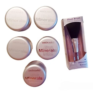 Lot of 5 Wet n Wild Ultimate Minerals Loose Blush-Pinched Pink w/Plush Brush - Picture 1 of 4