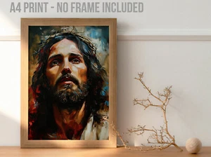 JESUS CHRISTUS A4 DRUCK POSTER BILD WANDBILD WOHNDEKO UNGERAHMT NEU GESCHENK - Bild 1 von 3