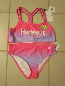 NWT ~ HURLEY Girls Pink BIKINI Swimsuit ~ Size XL 13-15 yrs ~ Two Piece ~ $45 - Picture 1 of 5