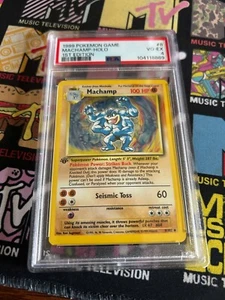 Pokémon TCG Machamp Base Set 1st Edition Holo PSA 4 VG-EX - Picture 1 of 2