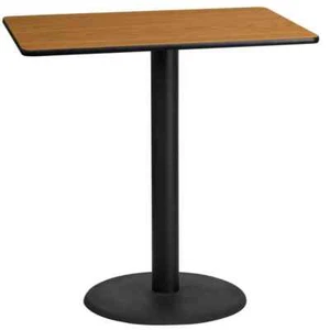 24x42 in. Natural Table Top with 24 in. Round Bar Height Base - Picture 1 of 5