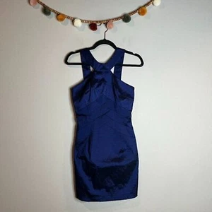 Cache Y2K Bodycon-Kleid dunkelblau hochgeschlossen - Bild 1 von 5