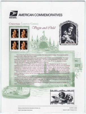 Scott #CP635 #3536 Madonna: Virgin & Child Commemorative Panel Block of 4 Sealed - Image 1 of 3