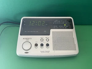 Roberts CR 9900 Silver Dual Alarm Clock Radio Natural Sleep Sounds Ocean Birds - Picture 1 of 7
