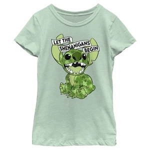 Girl's Lilo & Stitch St. Patrick's Day Stitch Let the Shenanigans Begin T-Shirt - Picture 1 of 8