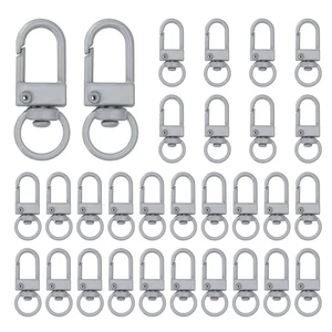 30pcs Metal Swivel Lobster Claw Clasp Keychain Buckle Clips, Gray - Picture 1 of 7