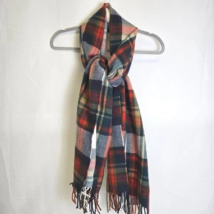 J. Bufanda clásica a cuadros Crew Factory, flecos, acrílico, 76" x 24", talla única, H2853 - Imagen 1 de 6