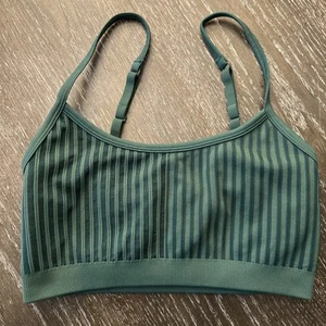 AERIE - WOMEN'S MEDIUM - GREEN RIBBED COMFORT LOUNGE BRA - Picture 1 of 5