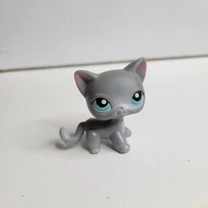 Auténtico gato Littlest Pet Shop #126 pelo corto Hasbro LPS ojos gris azulado - Imagen 1 de 4