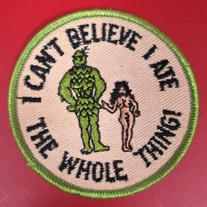 Green Giant Patch I Can’t Believe I Ate Whole Thing Patch – Vintage 70s Sew-On - Picture 1 of 5