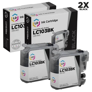 Cartucho de tinta negro LD LC103BK LC103 2PK para Brother DCP-J152W MFC-J450 MFC-J245 - Imagen 1 de 9