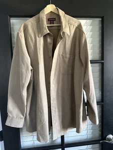 Men’s Covington Xxl Suede-like Button Up Light Tan - Picture 1 of 3