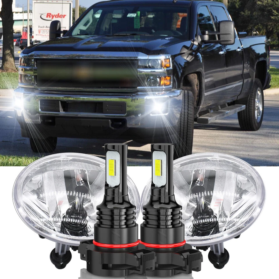 Luces antiniebla bombillas de parachoques delanteras lente transparente para Chevrolet Silverado 2500 HD 2015-19 Foto 1 de 4