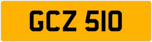 GCZ 510 G 3x3 DATELESS PRIVATE NUMBER PLATE GAZ GAV GEO GUS GUY GRACE GEM GED GS - Picture 1 of 1