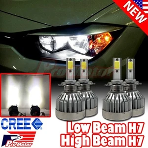 H7 CREE LED 6500k Power White 60W 6000 LM DRL High & Low Beam Headlight Bulbs - Picture 1 of 2