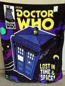  Dr Who "Lost in Time & Space!" RASCHEL THROW BLANKET (Brand New no tag) - Picture 1 of 2
