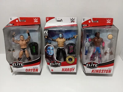 NEW **DAMAGED BOX** WWE ELITE LOT 3 FIGURES JEFF HARDY 84 + KINGSTON + ORTON 78 - Image 1 of 4