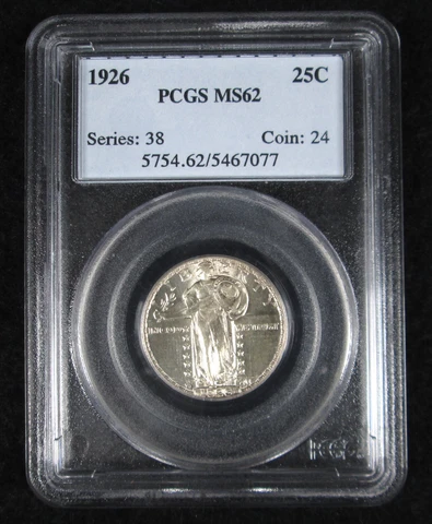 1926 PCGS MS62 Standing Liberty Quarter 25c Cover