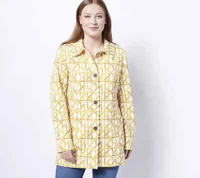 Dennis Basso 提花针织纽扣前夹克 - 金色 (20W) a479310 - — 第 1/3 张图片