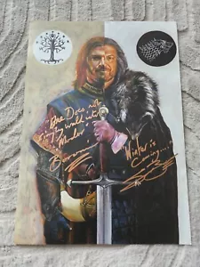 1/1 RARE SEAN BEAN dual signed ned stark and boromir GOT/Lord of the rings - Picture 1 of 4