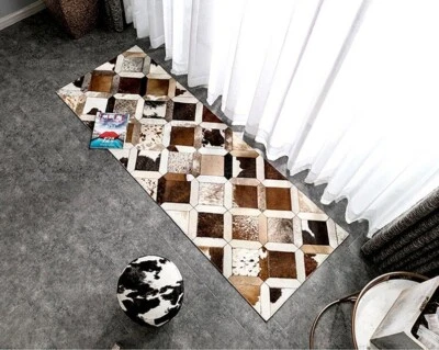 Natural Cowhide Patchwork Rug Carpet Home Decor Cow Skin Rug - Image 1 of 4