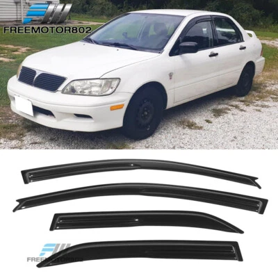 Fits 02-07 Mitsubishi Lancer Mug Style Acrylic Window Visors Rain Sun Guard 4Pc - Image 1 of 4