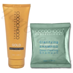Brazilian Keratin Treatment Cocochoco Gold Blow Dry Hair Straightening 100ml Kit - Picture 1 of 5