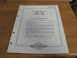 Briggs & Stratton MS-3976-59 modelos 141700 a 141705 y 143700 a 143705 piezas Li - Imagen 1 de 5