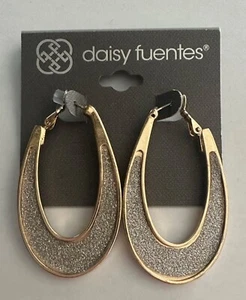 NEW Daisy Fuentes Sparkly Teardrop Gold Tone Earrings NEW WITH TAGS - Picture 1 of 4