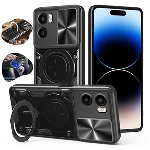 Slide Camera Protec Armor Back 360 Ring stand Case For Motorola Moto G05 G55 G35 - Picture 1 of 23