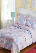 Your Zone Unicorn Twin Bed in a Bag Coordinating Bedding Set, Purple, Machine Wa