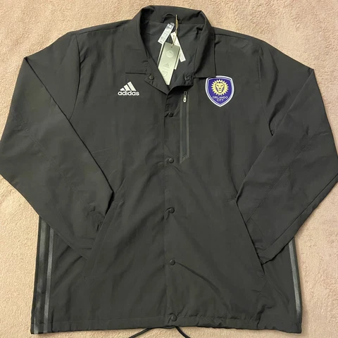Orlando City SC adidas Jacket Gray Size Large MLS Anthem Full-Snap Vest Cover