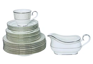 Noritake MONTVALE PLATINUM White Flowers Bone China Dinnerware NEW CHOOSE