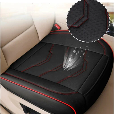 Car Seat Cushion Front Accessory Black/Red Chairs Pad Mat PU Leather Cover 1Pcs - Image 1 of 4