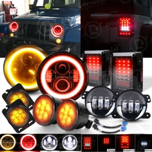 For Jeep Wrangler 07-18 JK 7" LED Headlight Tail Light Fog&Turn Light Combo Kit - Picture 1 of 24