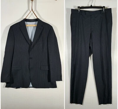 HUGO BOSS "Scorsese Movie" Azul Marino Lana Rayas 3BT Lana Traje Chaqueta Pantalones Talla 44 Foto 1 de 4