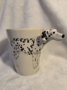 Blue Witch Dalmatian 3D Dog Head Handle Coffee Cup Mug Ceramic RARE HTF! - Picture 1 of 12