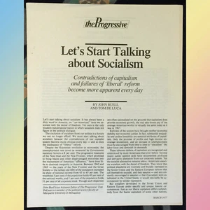 THE PROGRESSIVE Let's Start Talking About SOCIALISM John Buell Tom De Luca 1977 - Foto 1 di 1
