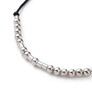 Inspirational Never Give Up Handcrafted Silver Black Unisex Morse Code Bracelet - Picture 1 of 5