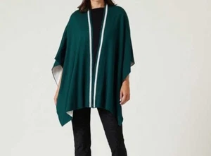 Cape grün M Damen Cardigan Strickjacke Strass-Besatz flaschengrün UVP:49,99€ P58 - Bild 1 von 2