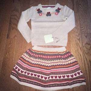 NWT Cynthia Rowley Girls Beautiful Sweater Skirt And Top Set Outfit Size 4 - Picture 1 of 3