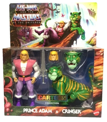 Prince Adam Cringer Cartoon 2-Pack Masters Of The Universe Origins Figur Mattel