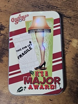 NEW THE CHRISTMAS STORY LEG LAMP GIFTCARD TIN HOLDER "It's A Major Reward"  - Image 1 of 4