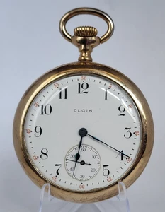 Antique 1905 Elgin 15 Jewels Gold Filled Pocket Watch WORKS - Picture 1 of 9