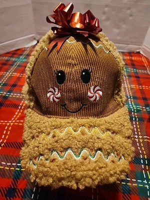 Sombrero de Navidad Tiempo de Vacaciones Sherpa Vellón Pan de Jengibre Adulto Gorra Ajustable NUEVO Foto 1 de 4